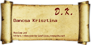 Dancsa Krisztina névjegykártya