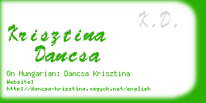 krisztina dancsa business card